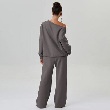 Casual Long Sleeve Pullover & Pants Set