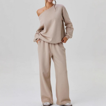 Casual Long Sleeve Pullover & Pants Set