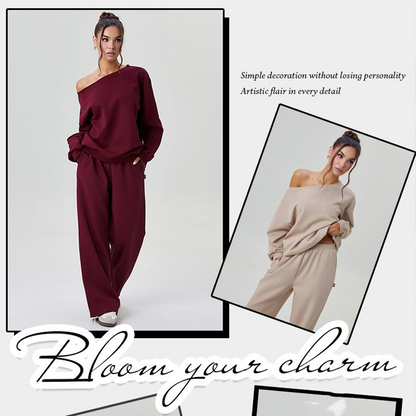 Casual Long Sleeve Pullover & Pants Set