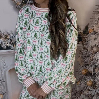 Cozy Christmas Long-Sleeve Top & Pants Set
