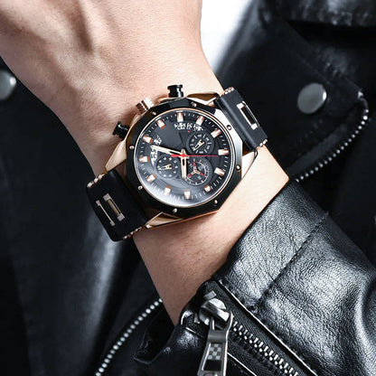 Large Dial Calendar Quartz Business Watch