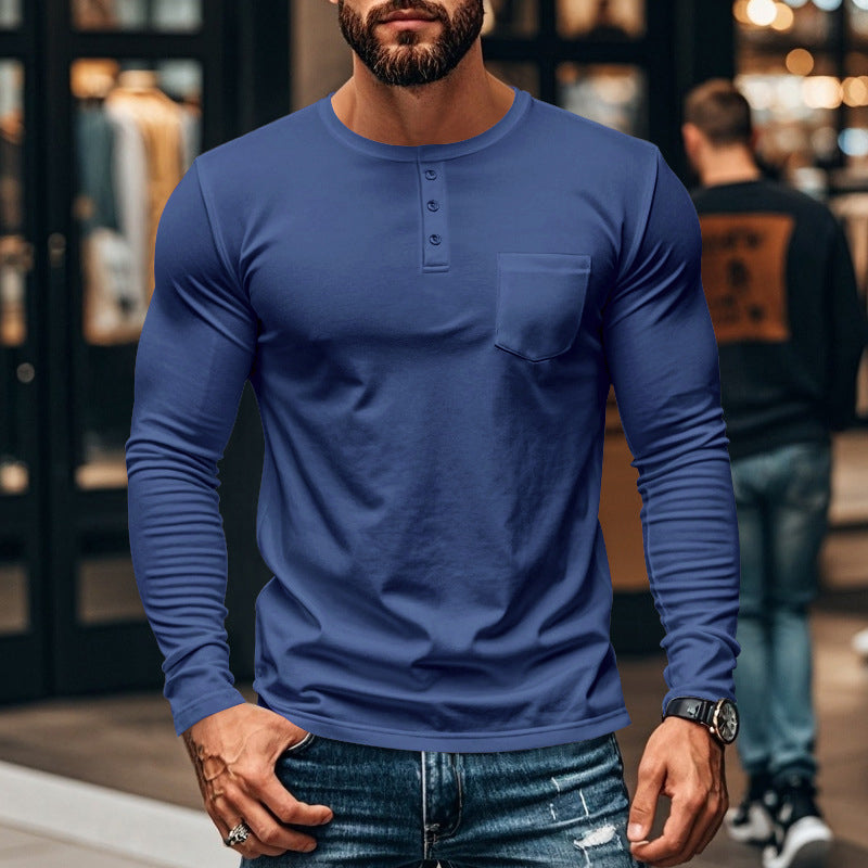 😎New Arrival🔥Men’s Slim Fit Henley Long Sleeve T-Shirt