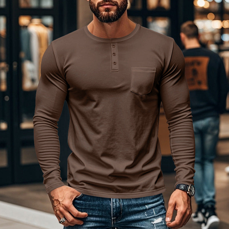 😎New Arrival🔥Men’s Slim Fit Henley Long Sleeve T-Shirt