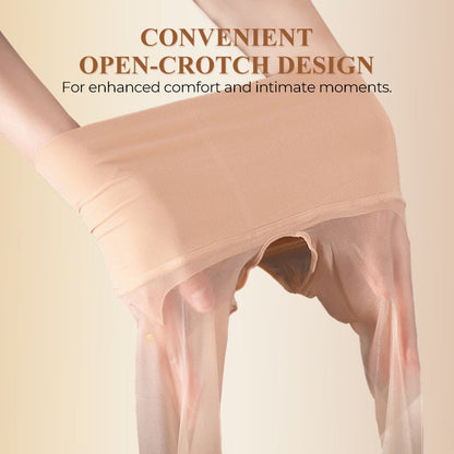 ✨ BUY 2 GET 1 FREE! ✨ High-Waist Glossy Tights – Open-Crotch, Ultra-Thin, Luminous ✨