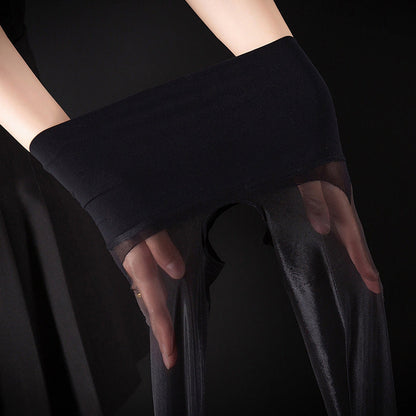 ✨ BUY 2 GET 1 FREE! ✨ High-Waist Glossy Tights – Open-Crotch, Ultra-Thin, Luminous ✨