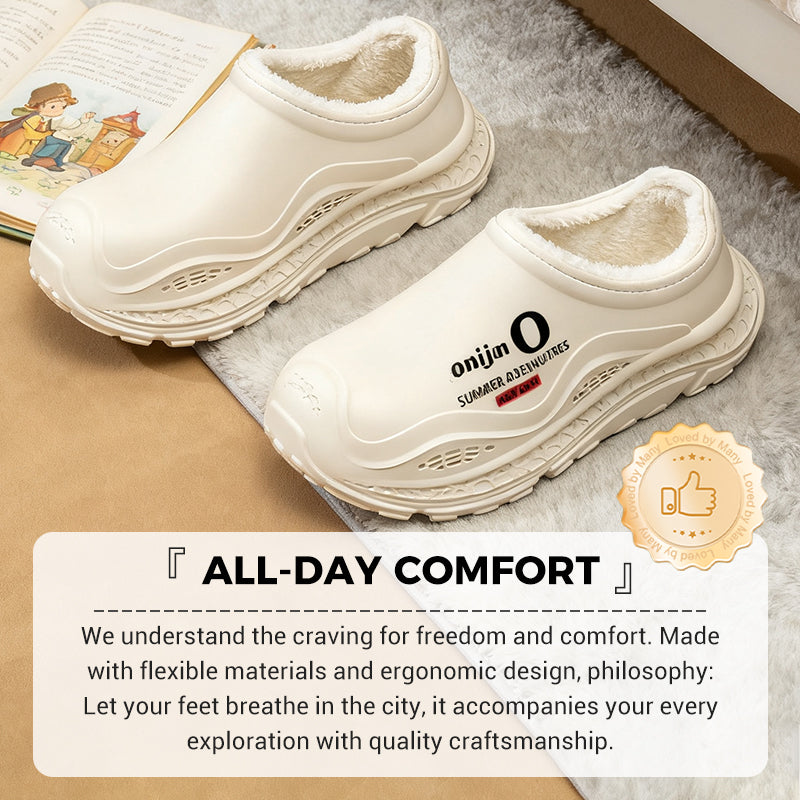 🔥 Cozy Waterproof Fleece-Lined Slip-On Shoes — Ultra-Warm, Soft & Comfortable