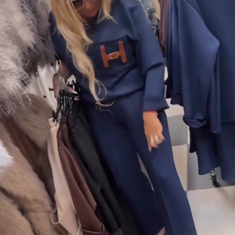 Casual Loungewear Set with H Accent