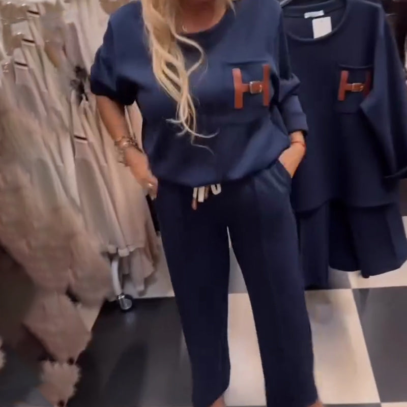 Casual Loungewear Set with H Accent