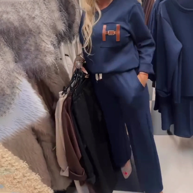 Casual Loungewear Set with H Accent