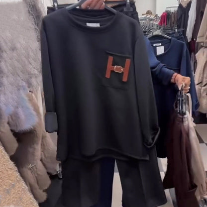 Casual Loungewear Set with H Accent