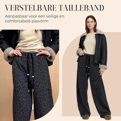 Women's Leopard Print Wide Leg Sweatpants