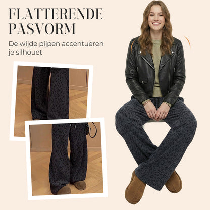 Women's Leopard Print Wide Leg Sweatpants