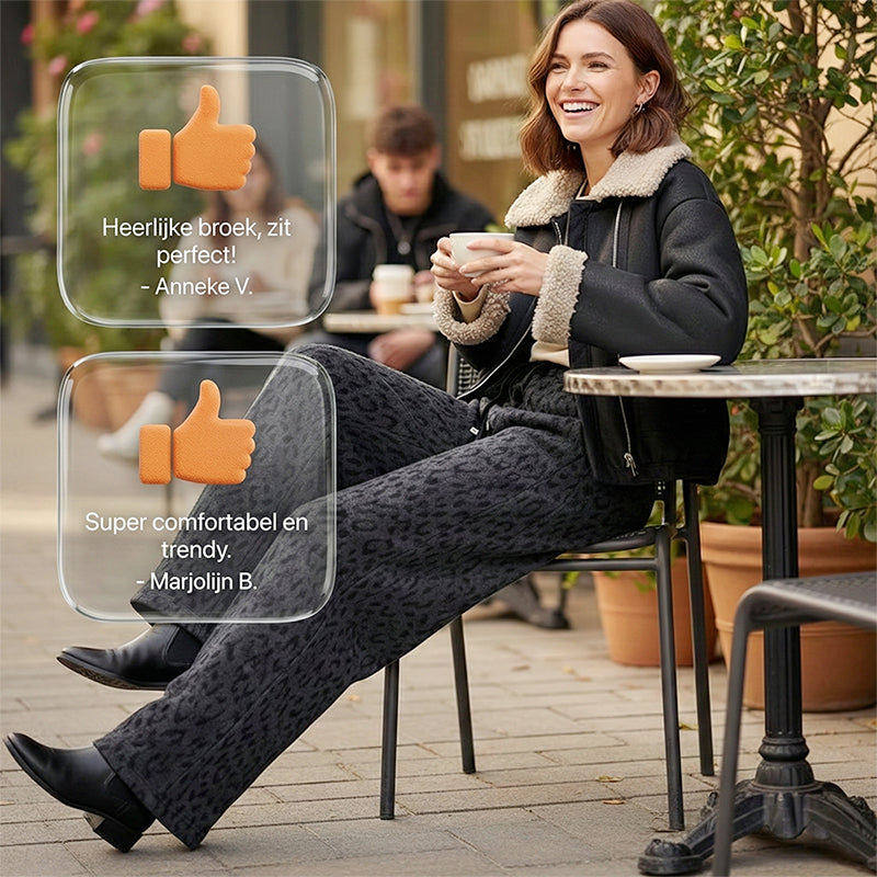 Women's Leopard Print Wide Leg Sweatpants