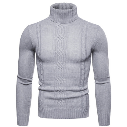 🔥Men's Slim Fit Cable Knit Turtleneck Sweater