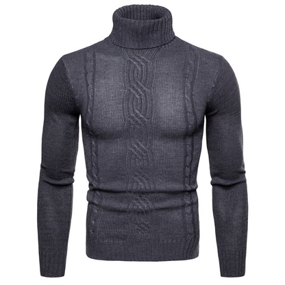 🔥Men's Slim Fit Cable Knit Turtleneck Sweater