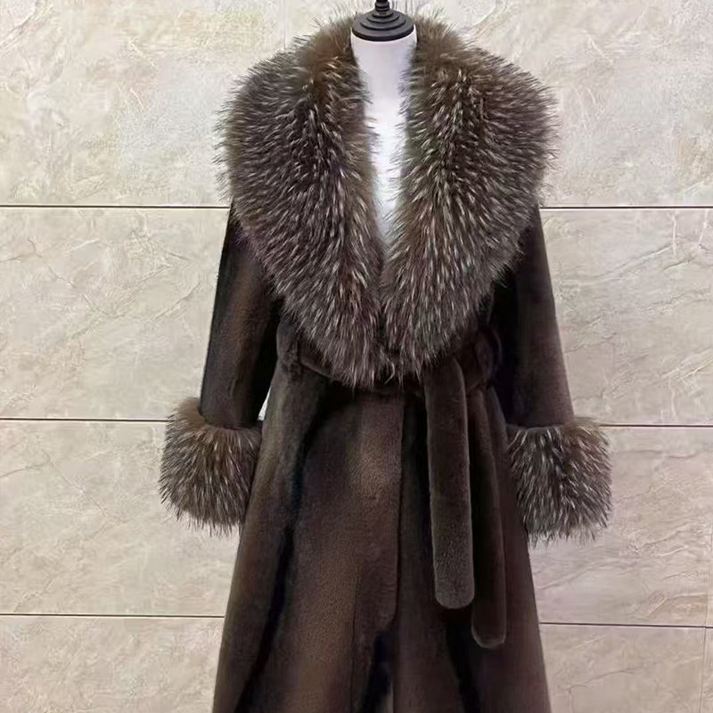 🧥Women's Leopard Print Fluffy Faux Fur Coat with Belt（50% OFF）