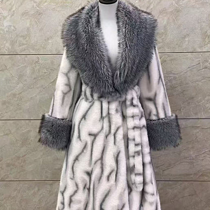 🧥Women's Leopard Print Fluffy Faux Fur Coat with Belt（50% OFF）