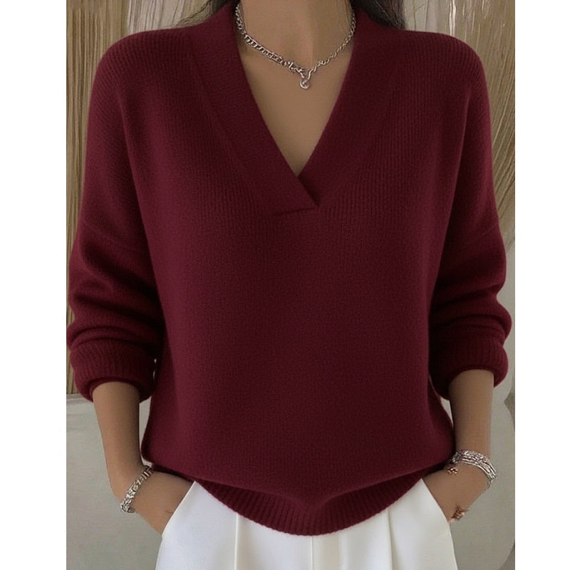Cozy V-Neck Sweater for Casual Wear