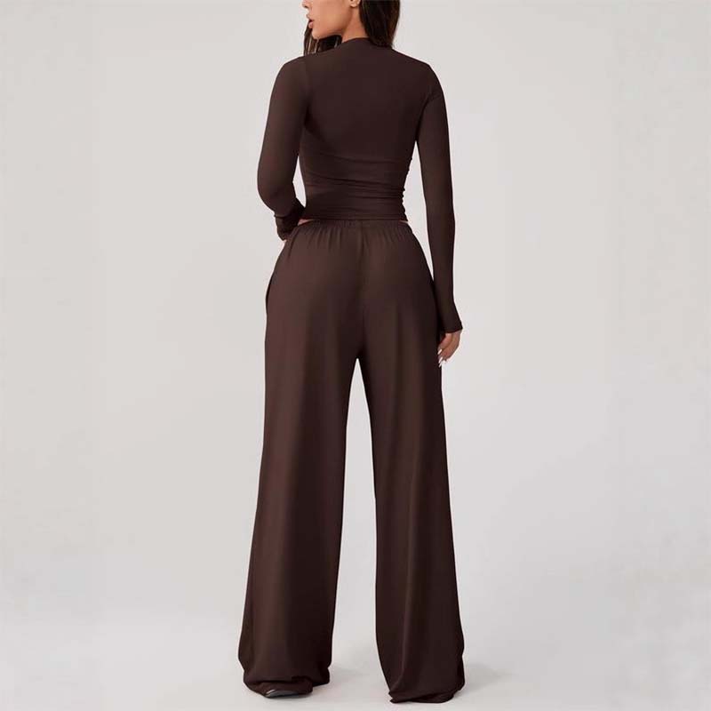 Women's Casual Crop Top & Drawstring Pants Set