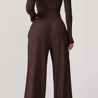 Women's Casual Crop Top & Drawstring Pants Set