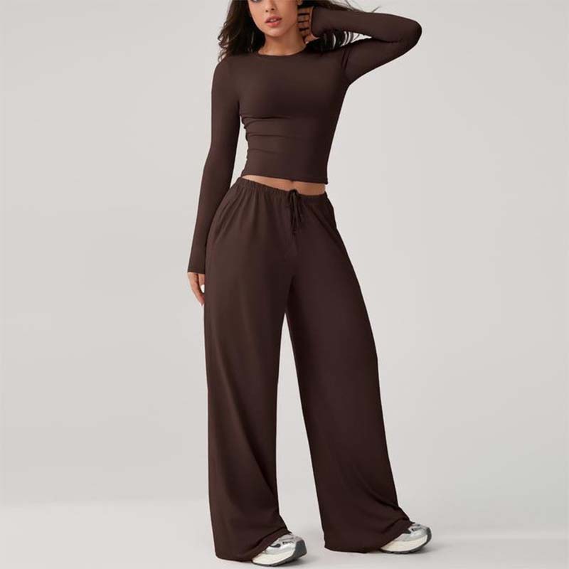Women's Casual Crop Top & Drawstring Pants Set