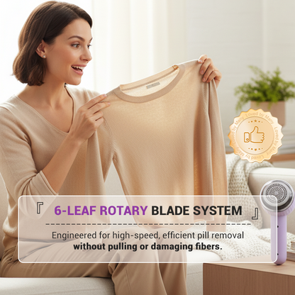💫 “Six-Blade Cyclone” Powerful Fabric Lint Remover