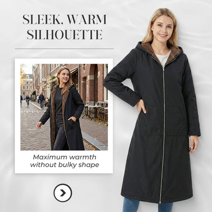 🔥Women’s Vintage Fuzzy-Lined Long Coat With Hood