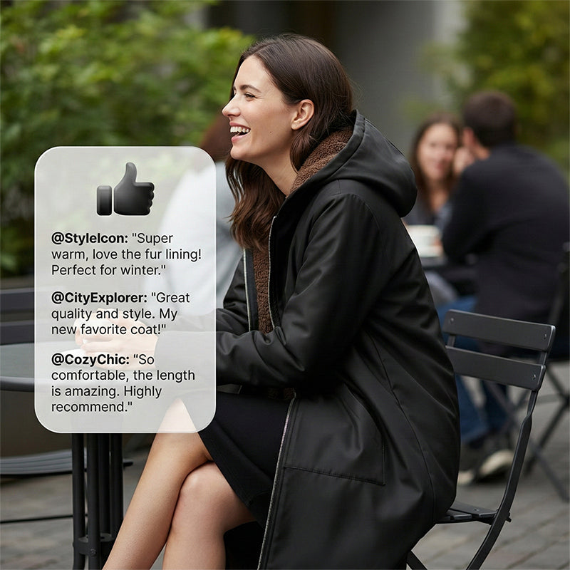 🔥Women’s Vintage Fuzzy-Lined Long Coat With Hood