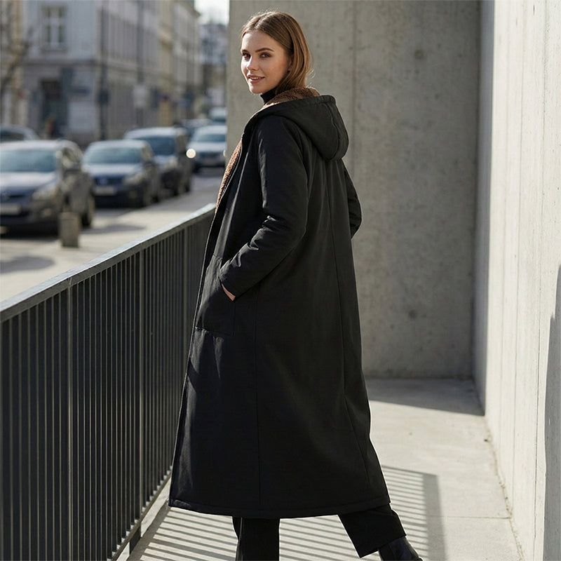 🔥Women’s Vintage Fuzzy-Lined Long Coat With Hood