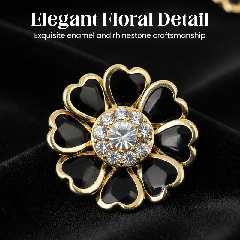 ⏰Last Day Surprise Price🔥Chic Rhinestone Floral Cufflink & Brooch