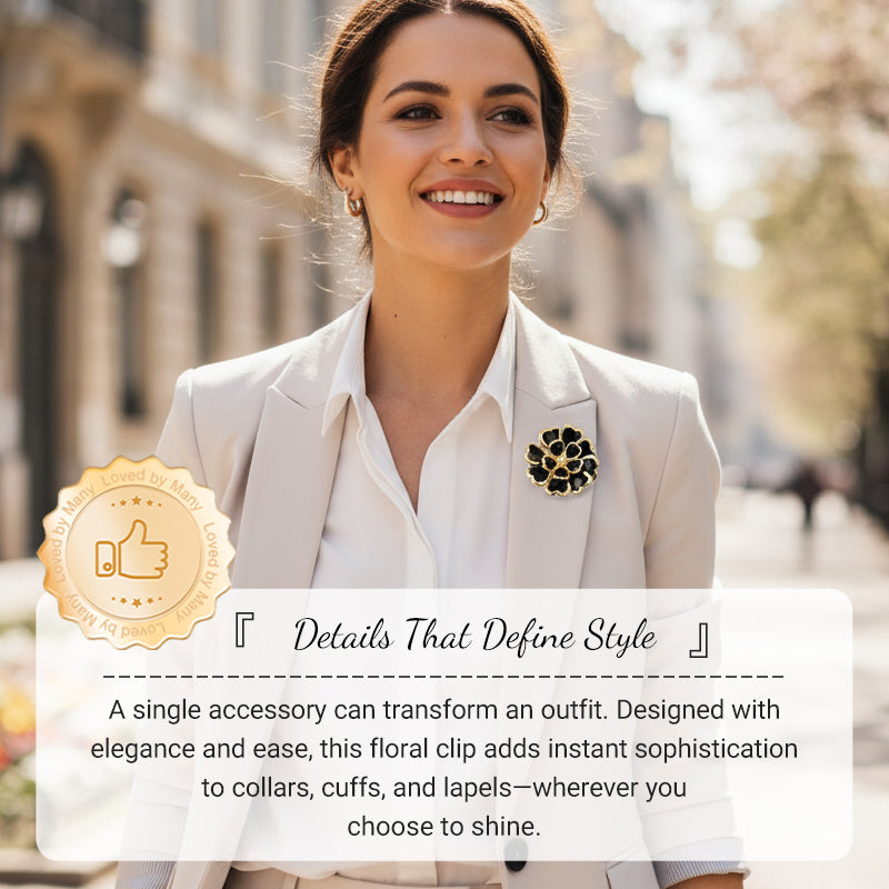 ⏰Last Day Surprise Price🔥Chic Rhinestone Floral Cufflink & Brooch