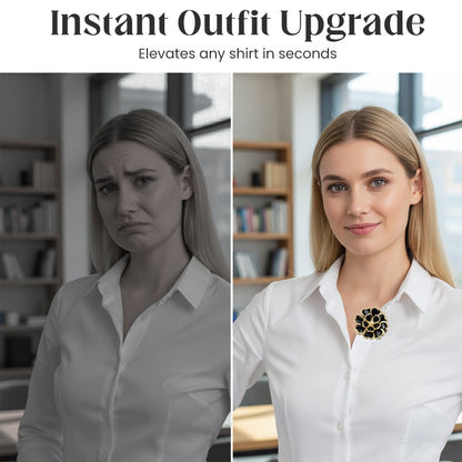 ⏰Last Day Surprise Price🔥Chic Rhinestone Floral Cufflink & Brooch