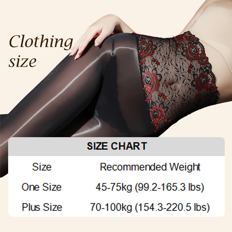 🔥2026 New Arrival🔥8D Oil-Sheen Rose Lace Stockings