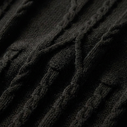 Men's Casual Cable Knit Turtleneck Pullover Sweater