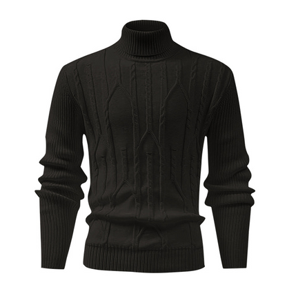 Men's Casual Cable Knit Turtleneck Pullover Sweater