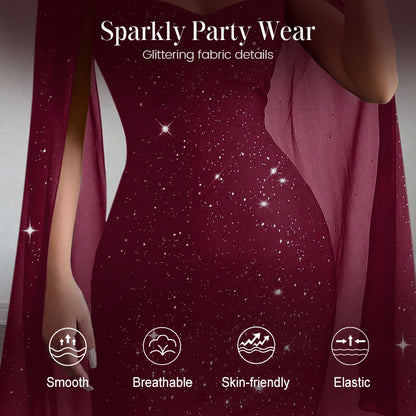 🎁2026 New Arrivals 50% OFF💥Women's Cutout Ribbed Dress with Chiffon Cape