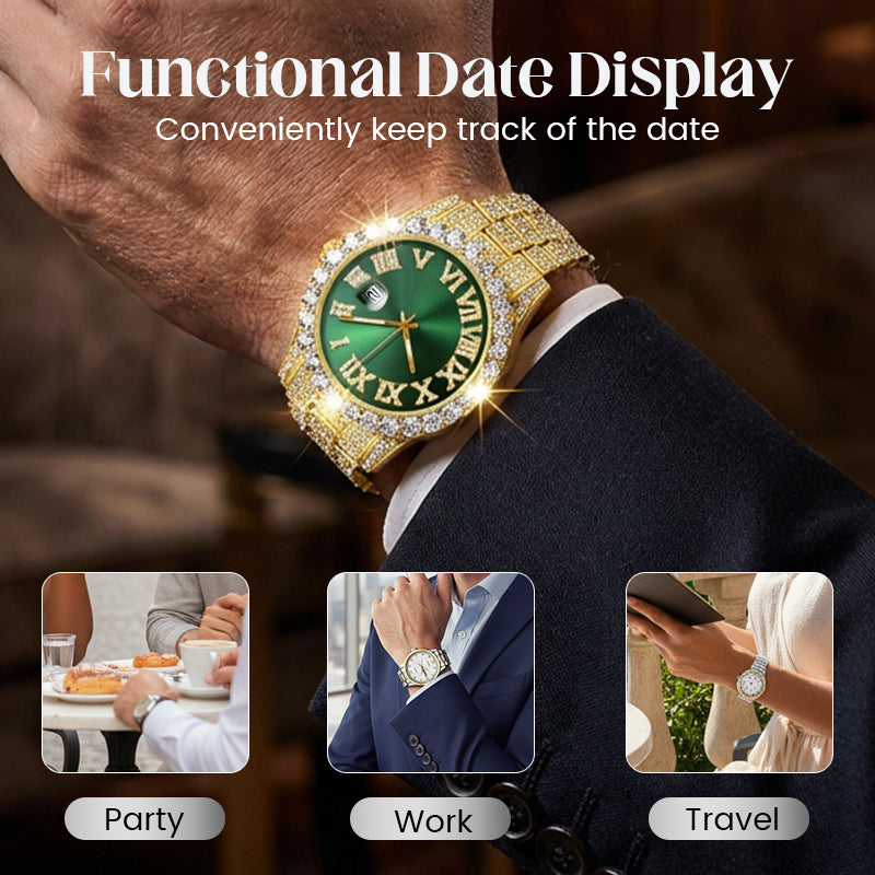 Men's Fashion Rhinestone Quartz Watch