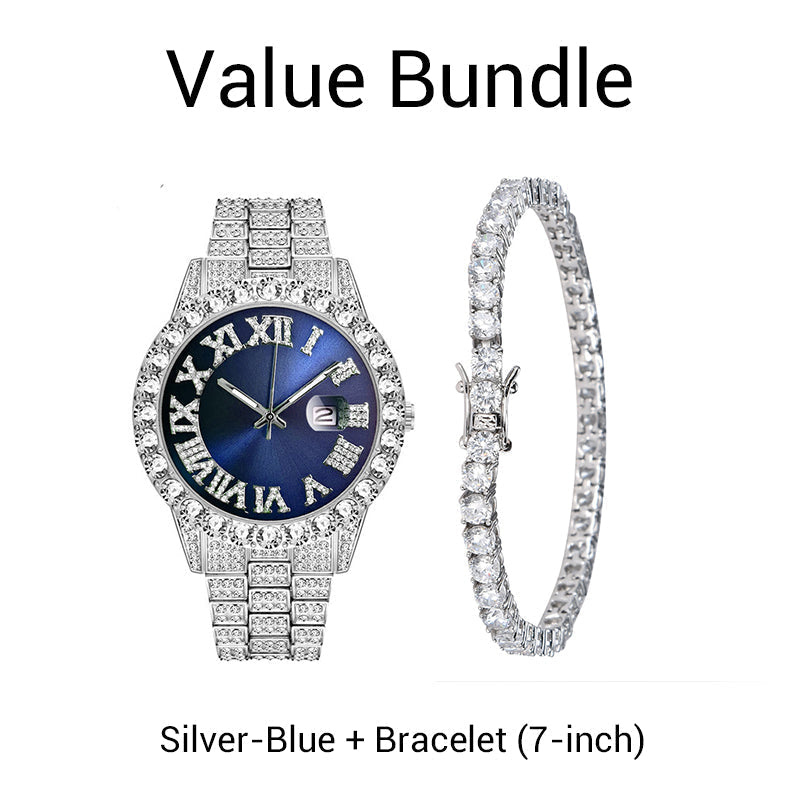 Men's Fashion Rhinestone Quartz Watch