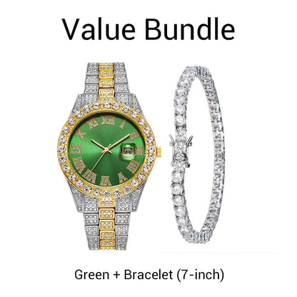 Men's Fashion Rhinestone Quartz Watch