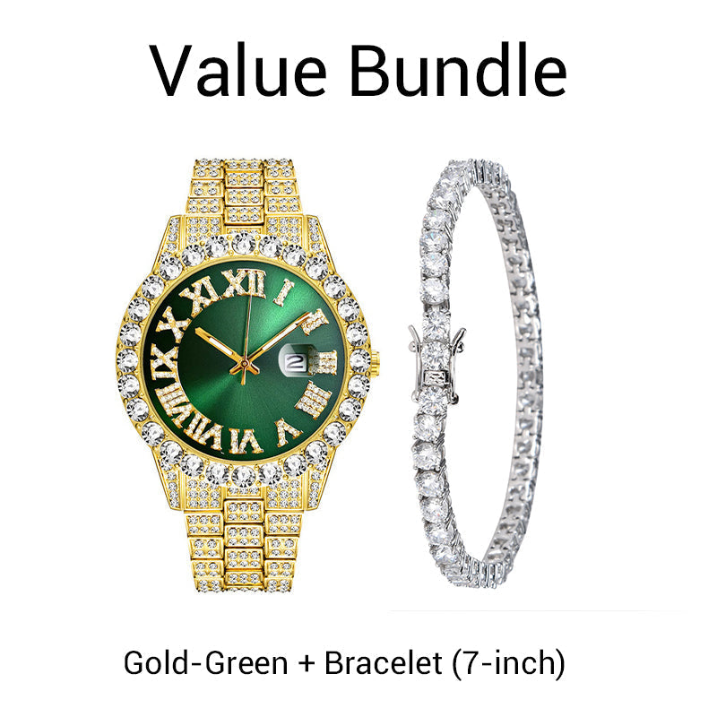 Men's Fashion Rhinestone Quartz Watch