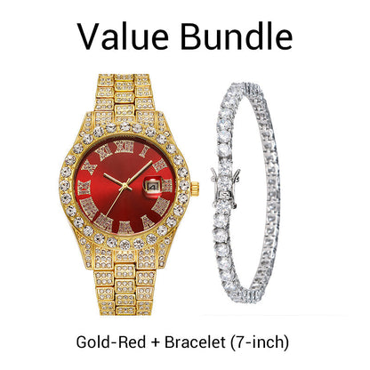 Men's Fashion Rhinestone Quartz Watch