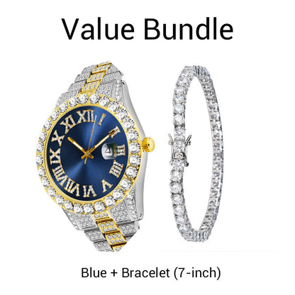 Men's Fashion Rhinestone Quartz Watch