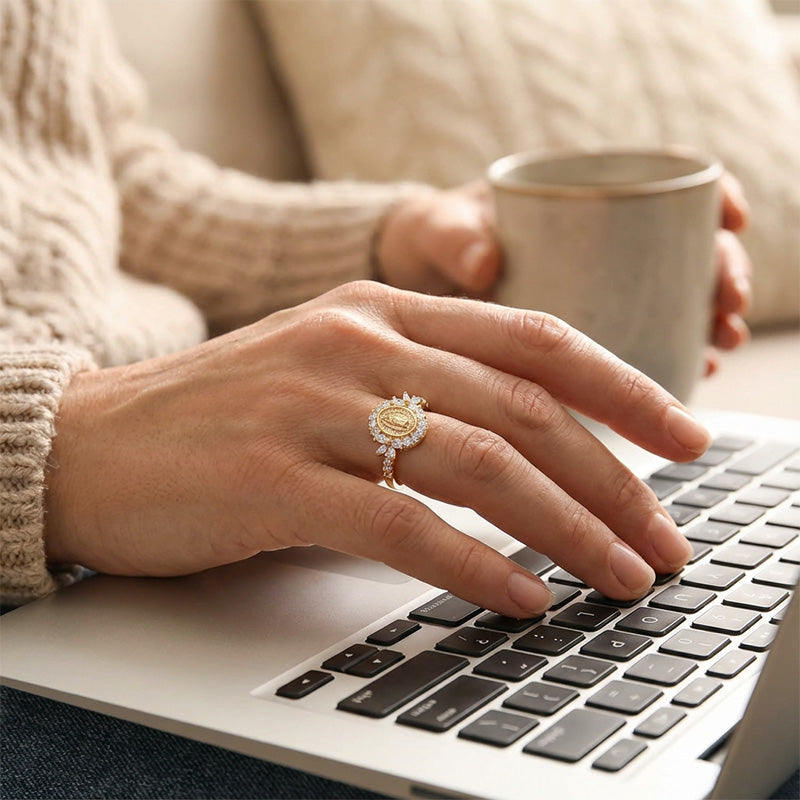 ✨🔥Elegant Virgin Mary Emblem Ring💍