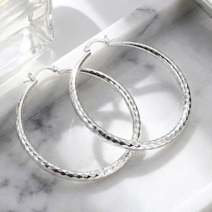 Diamond-Cut Hoop Earrings for Women