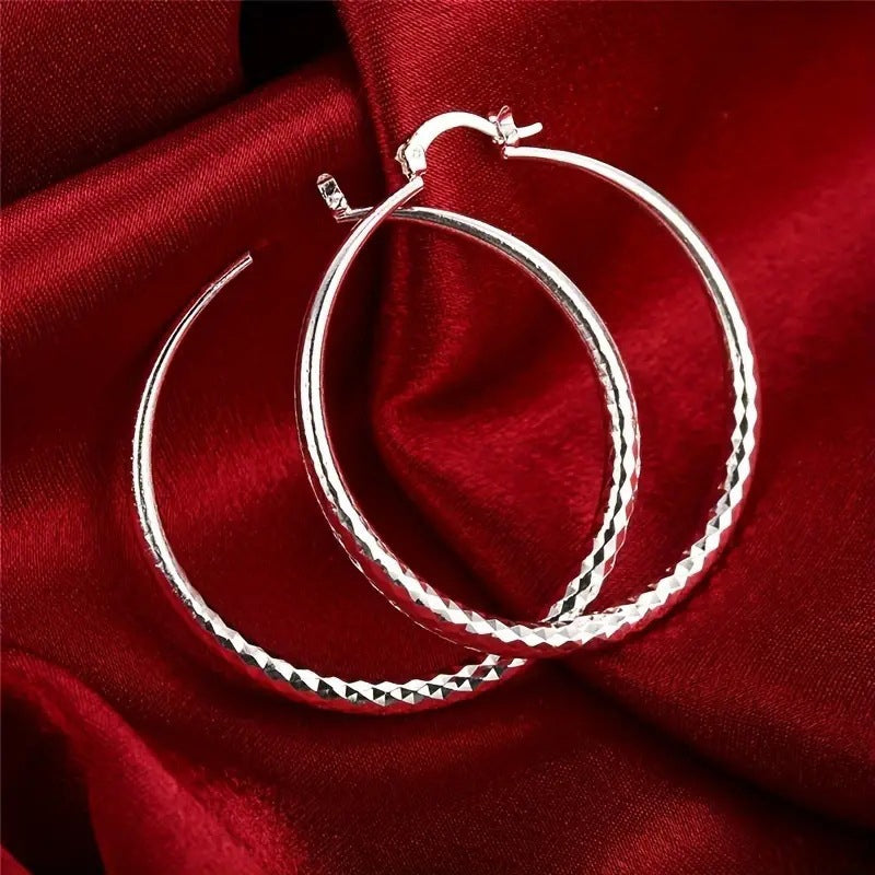 Diamond-Cut Hoop Earrings for Women