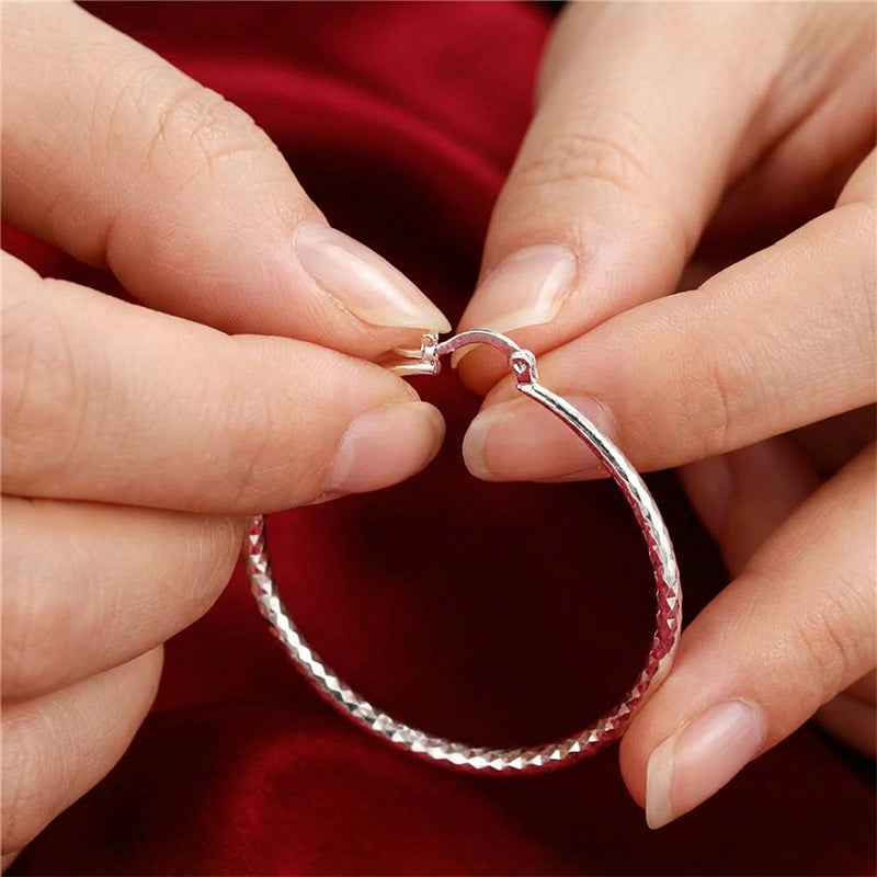 Diamond-Cut Hoop Earrings for Women