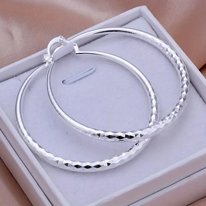 Diamond-Cut Hoop Earrings for Women