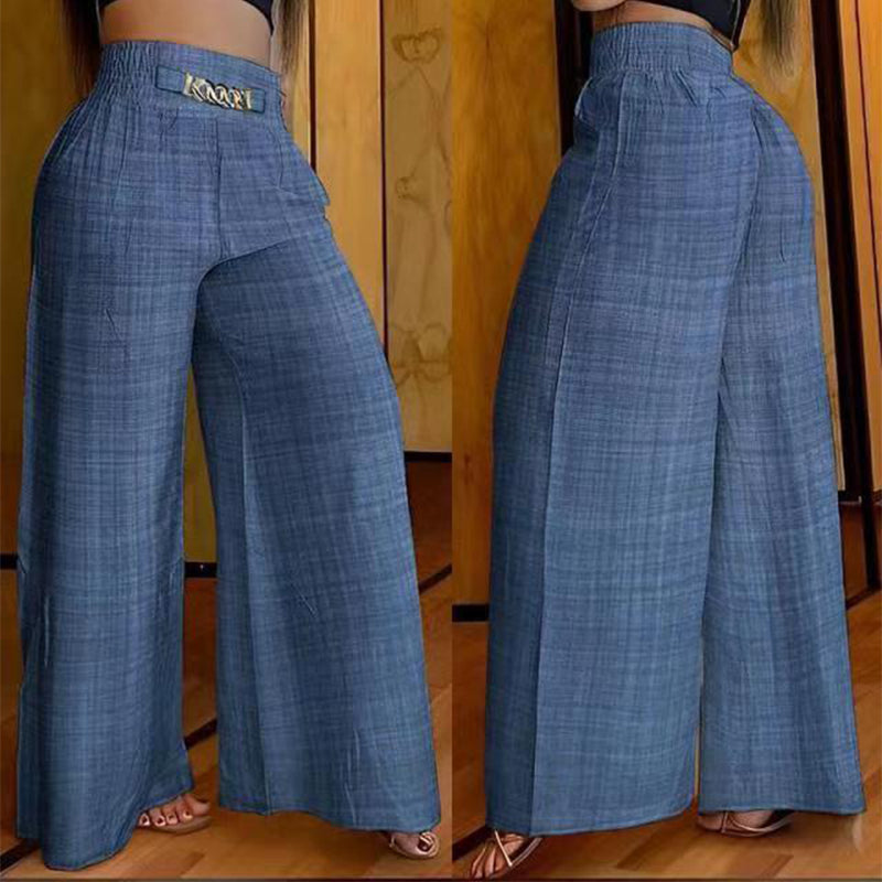 ✨🔥Women's High-Waist Wide-Leg Trousers with Belt Accent💓
