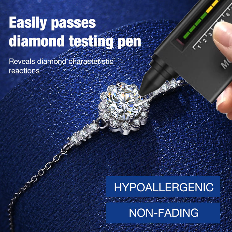 Moissanite Round Bead Bracelet with a Jewelry Box