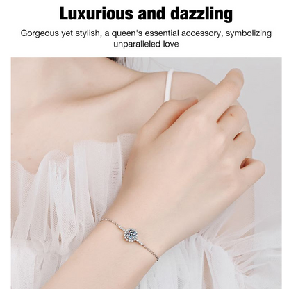 Moissanite Round Bead Bracelet with a Jewelry Box